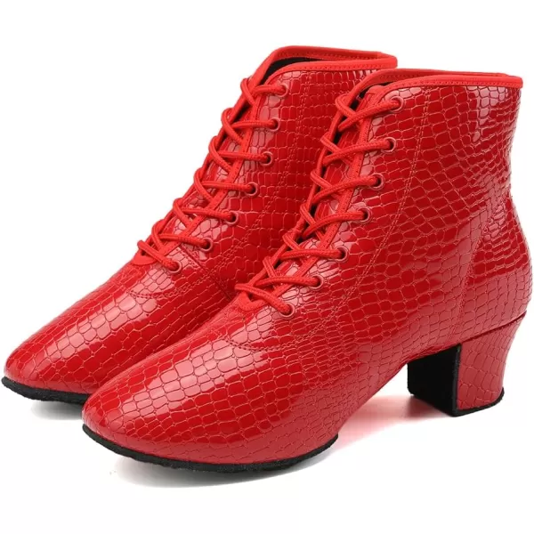 JUODVMP Women amp Men Latin Ballroom Dance Shoes Practice with Laceup Teaching Performance Modern Salsa Dancing BootsModel LHDGBNJBGbstwred2heelsuede Full Sole