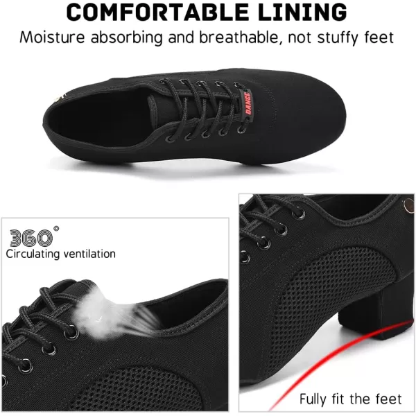 JUODVMP Womens Ballroom Dance Shoes ClosedToe Laceup SplitSole Salsa Professional Practice Low Heel Dance Shoes902suede Full Sole2heel