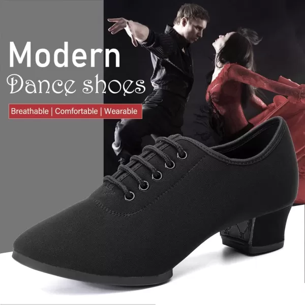 JUODVMP Womens Ballroom Dance Shoes ClosedToe Laceup SplitSole Salsa Professional Practice Low Heel Dance ShoesNjbrubber Split Sole12heel