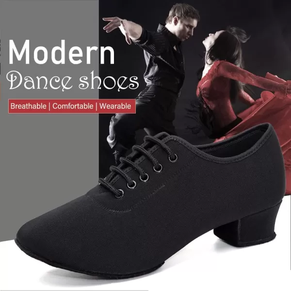 JUODVMP Womens Ballroom Dance Shoes ClosedToe Laceup SplitSole Salsa Professional Practice Low Heel Dance ShoesNjbsuede Split Sole12heel