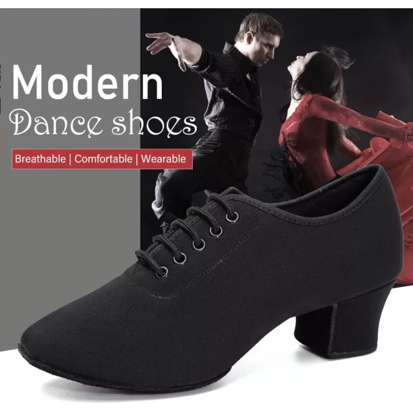 JUODVMP Womens Ballroom Dance Shoes ClosedToe Laceup SplitSole Salsa Professional Practice Low Heel Dance ShoesNjbsuede Split Sole2heel