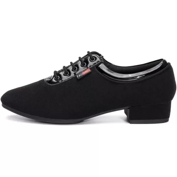 JUODVMP Laceup Professional Latin Dance Shoes Ballroom Modern Jazz Tango Waltz Salsa Leather Shoes for Men Low HeelModel WLL5182Black Rubber Sole 25 Cm401