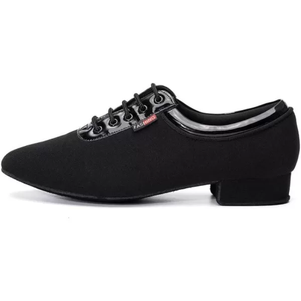 JUODVMP Laceup Professional Latin Dance Shoes Ballroom Modern Jazz Tango Waltz Salsa Leather Shoes for Men Low HeelModel WLL5182Black Suede Sole 25 Cm401