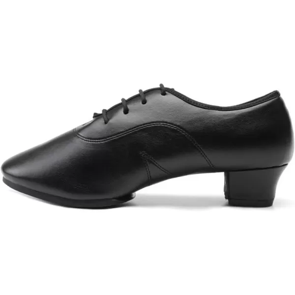 JUODVMP Laceup Professional Latin Dance Shoes Ballroom Modern Jazz Tango Waltz Salsa Leather Shoes for Men Low HeelModel WLL5182Black2j35cm Heelswll5182