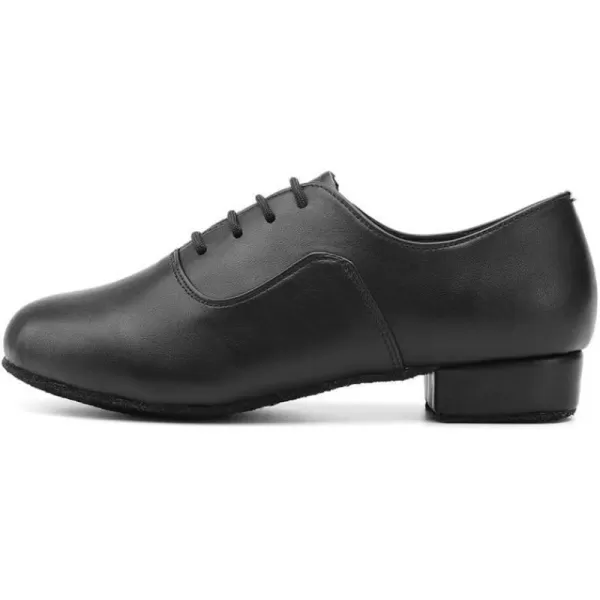 JUODVMP Laceup Professional Latin Dance Shoes Ballroom Modern Jazz Tango Waltz Salsa Leather Shoes for Men Low HeelModel WLL5182Black704suede Sole