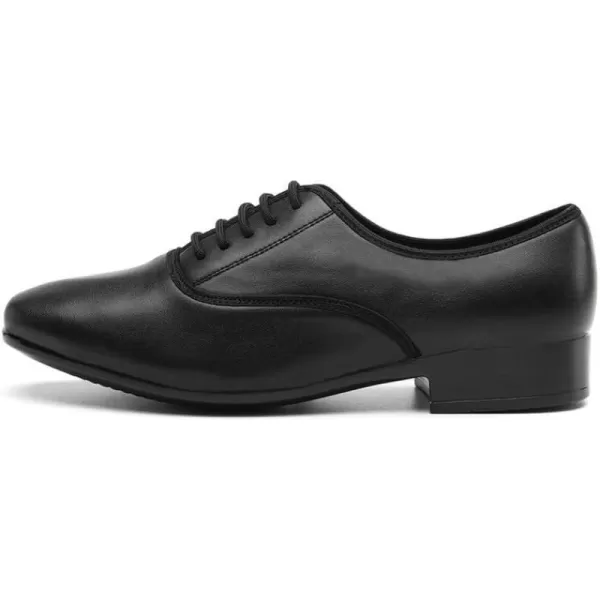 JUODVMP Laceup Professional Latin Dance Shoes Ballroom Modern Jazz Tango Waltz Salsa Leather Shoes for Men Low HeelModel WLL5182Blackrubber Solepu2804