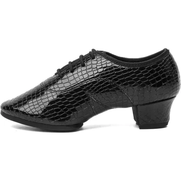 JUODVMP Laceup Professional Latin Dance Shoes Ballroom Modern Jazz Tango Waltz Salsa Leather Shoes for Men Low HeelModel WLL5182Blackstw2j3cm Heelswll5182