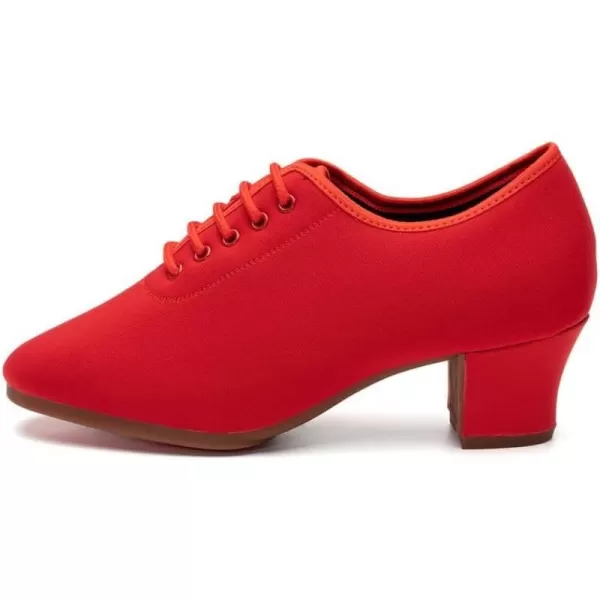 JUODVMP Men amp Women Ballroom Dance Shoes Laceup Latin Modern Salsa Dance Practice Teaching Performance Model 601Red Rubber Full Sole 5 Cmnjbzb