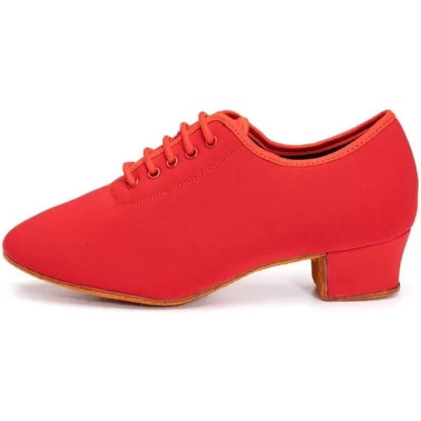 JUODVMP Men amp Women Ballroom Dance Shoes Laceup Latin Modern Salsa Dance Practice Teaching Performance Model 601Red Suede Full Sole 35 Cmnjbzb