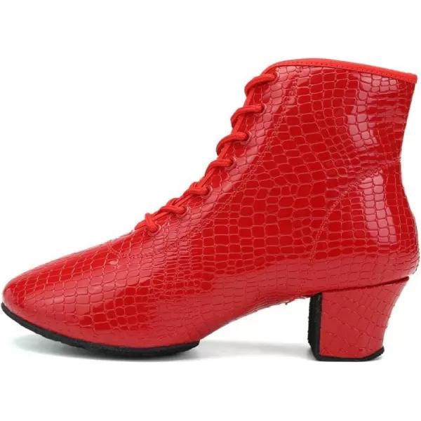 JUODVMP Women amp Men Latin Ballroom Dance Shoes Practice with Laceup Teaching Performance Modern Salsa Dancing BootsModel LHDGBNJBGbstwred2heelsuede Full Sole