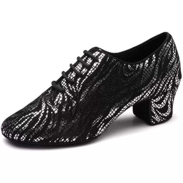 JUODVMP Womens Ballroom Dance Shoes ClosedToe Laceup SplitSole Salsa Professional Practice Low Heel Dance ShoesBlack2 Heelsplit Sole