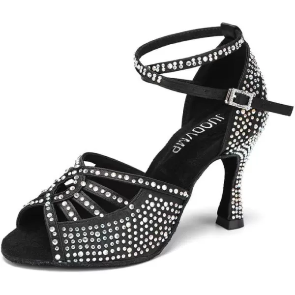 L430-black-cz-3.5 Inch Heel