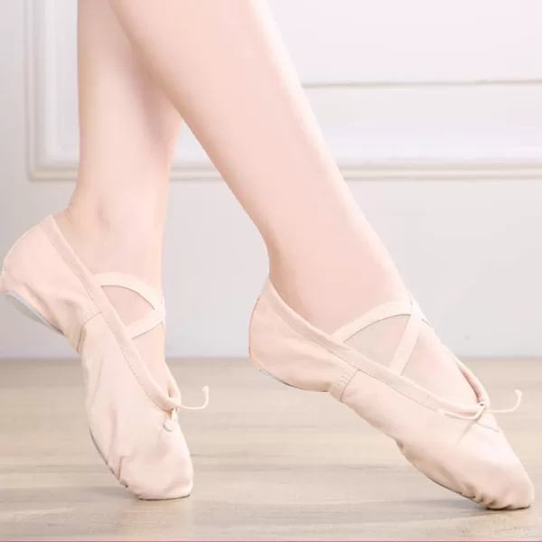 JUODVMP Ballet Shoes Girls Canvas Ballet Slipper Ballet Shoe Yoga Dance Shoe for KidsModel CMJJPSZBLPink