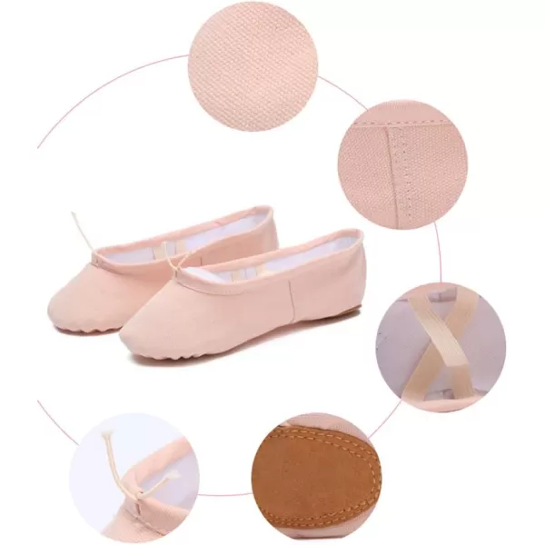 JUODVMP Ballet Shoes Girls Canvas Ballet Slipper Ballet Shoe Yoga Dance Shoe for KidsModel CMJJPSZBLPink