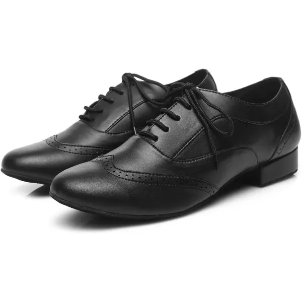 JUODVMP Mens Latin Dance Shoes Breathable 1 Standard Heel Leather Ballroom Tango Dancing Shoes Model 401Ycl421blacksuede Full Sole