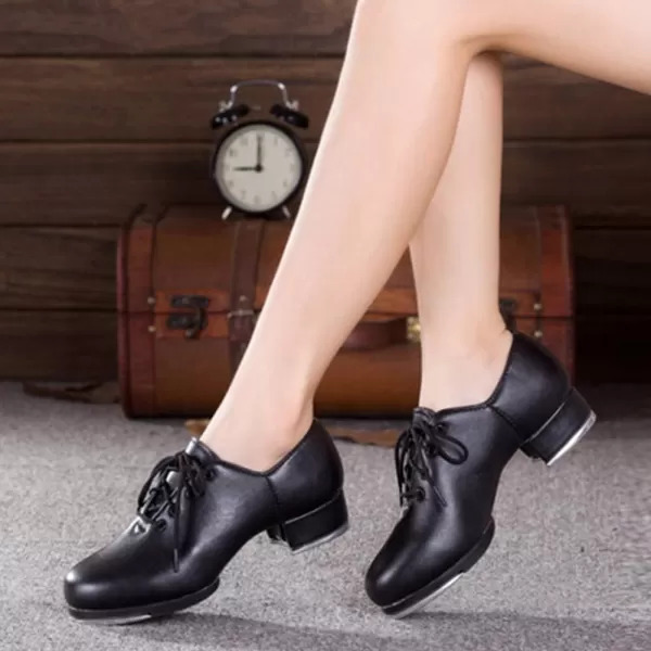 JUODVMP Tap Shoes for Girls Tap Dance Shoes Unisex Toddle Kid Dance Class Tap ShoesBlack