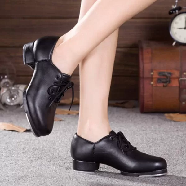 JUODVMP Tap Shoes for Girls Tap Dance Shoes Unisex Toddle Kid Dance Class Tap ShoesBlack