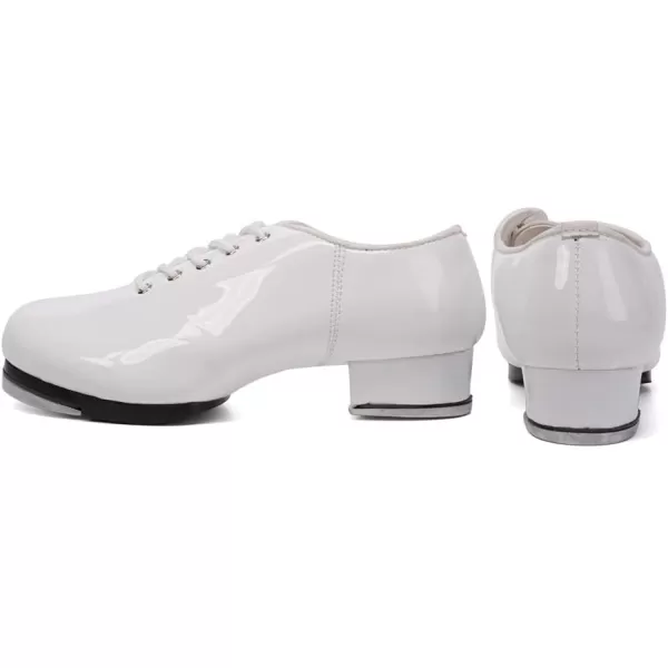 JUODVMP Tap Shoes for Girls Tap Dance Shoes Unisex Toddle Kid Dance Class Tap ShoesWhite