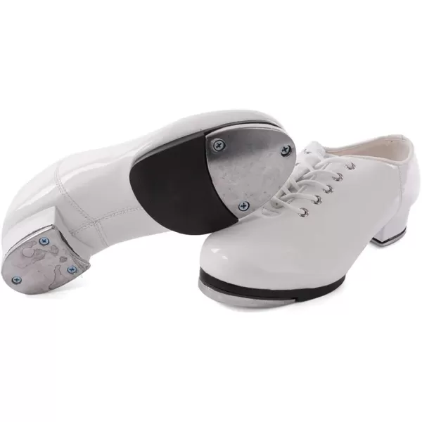 JUODVMP Tap Shoes for Girls Tap Dance Shoes Unisex Toddle Kid Dance Class Tap ShoesWhite