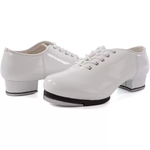 JUODVMP Tap Shoes for Girls Tap Dance Shoes Unisex Toddle Kid Dance Class Tap ShoesWhite