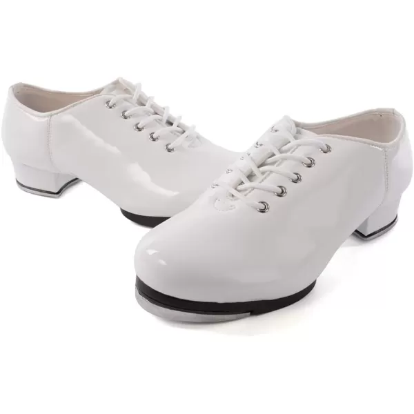 JUODVMP Tap Shoes for Girls Tap Dance Shoes Unisex Toddle Kid Dance Class Tap ShoesWhite