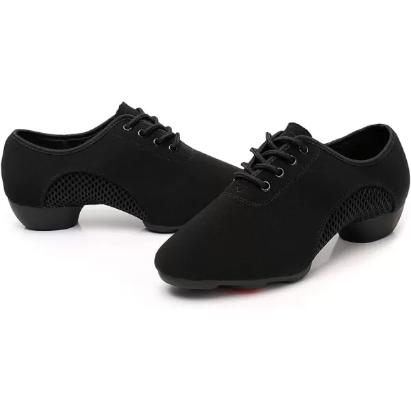 JUODVMP Women amp Men Latin Dance Shoes Practice Tie Up Closed Toe Standard Ballroom Teaching Performance Dance ShoesModel LHDNJBBlack2j352805syjd