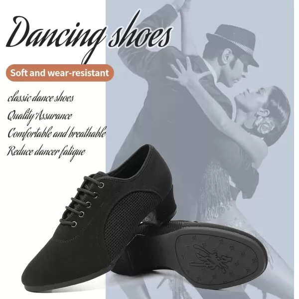 JUODVMP Women amp Men Latin Dance Shoes Practice Tie Up Closed Toe Standard Ballroom Teaching Performance Dance ShoesModel LHDNJBBlack35cmrubber Full Sole2805