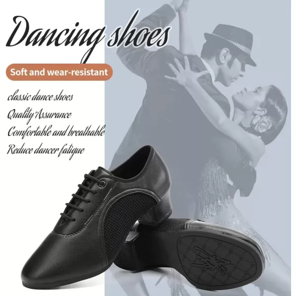 JUODVMP Women amp Men Latin Dance Shoes Practice Tie Up Closed Toe Standard Ballroom Teaching Performance Dance ShoesModel LHDNJBBlack35cmrubber Full Sole2801gw