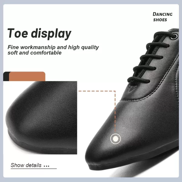 JUODVMP Women amp Men Latin Dance Shoes Practice Tie Up Closed Toe Standard Ballroom Teaching Performance Dance ShoesModel LHDNJBBlack35cmrubber Full Sole2801gw