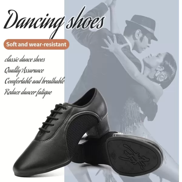 JUODVMP Women amp Men Latin Dance Shoes Practice Tie Up Closed Toe Standard Ballroom Teaching Performance Dance ShoesModel LHDNJBBlack35cmrubber Split Sole2801gw