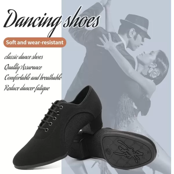 JUODVMP Women amp Men Latin Dance Shoes Practice Tie Up Closed Toe Standard Ballroom Teaching Performance Dance ShoesModel LHDNJBBlack35cmrubber Split Sole2805