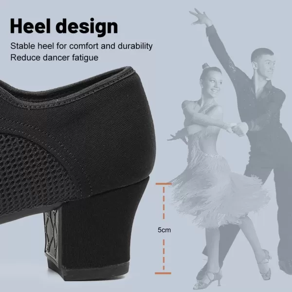 JUODVMP Women amp Men Latin Dance Shoes Practice Tie Up Closed Toe Standard Ballroom Teaching Performance Dance ShoesModel LHDNJBBlack5cmrubber Full Sole2805