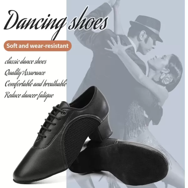 JUODVMP Women amp Men Latin Dance Shoes Practice Tie Up Closed Toe Standard Ballroom Teaching Performance Dance ShoesModel LHDNJBBlack5cmsuede Full Sole2801gw