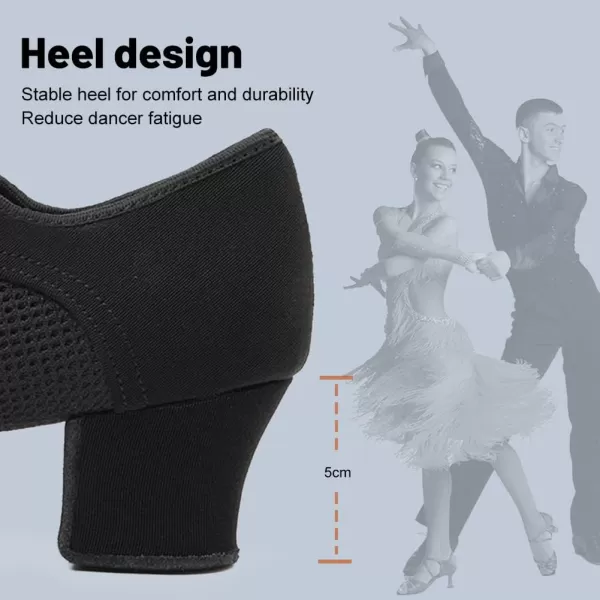 JUODVMP Women amp Men Latin Dance Shoes Practice Tie Up Closed Toe Standard Ballroom Teaching Performance Dance ShoesModel LHDNJBBlack5cmsuede Split Sole2805