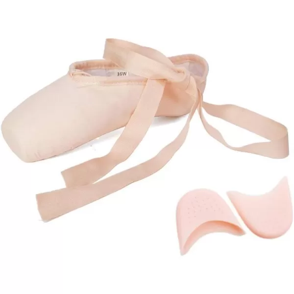 JUODVMP Ballet Pointe Shoes for Girls and Women SatinCanvas Professional Ballet Dance Shoes with Ribbon and Toe PadsModel TJZJBLPinkfg