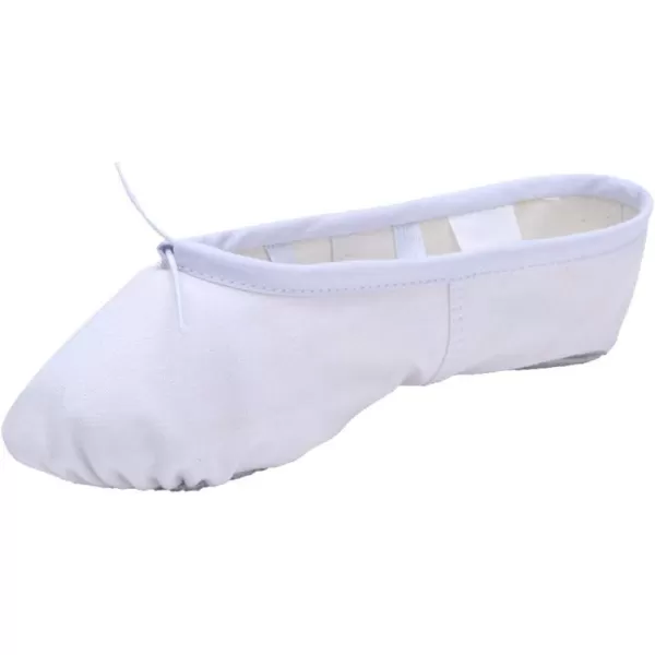 JUODVMP Ballet Shoes Girls Canvas Ballet Slipper Ballet Shoe Yoga Dance Shoe for KidsModel CMJJPSZBLWhite