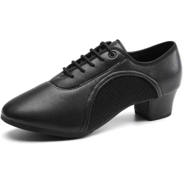 JUODVMP Women amp Men Latin Dance Shoes Practice Tie Up Closed Toe Standard Ballroom Teaching Performance Dance ShoesModel LHDNJBBlack35cmrubber Full Sole2801gw