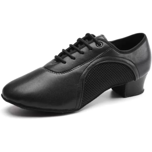 JUODVMP Women amp Men Latin Dance Shoes Practice Tie Up Closed Toe Standard Ballroom Teaching Performance Dance ShoesModel LHDNJBBlack35cmsuede Full Sole2801gw