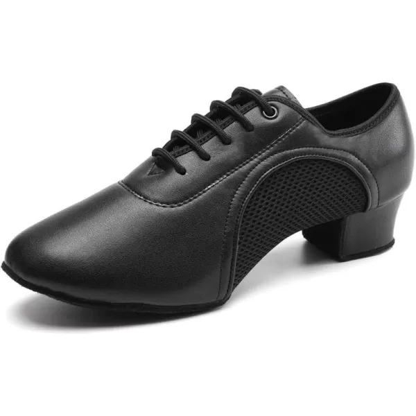 JUODVMP Women amp Men Latin Dance Shoes Practice Tie Up Closed Toe Standard Ballroom Teaching Performance Dance ShoesModel LHDNJBBlack35cmsuede Split Sole2801gw