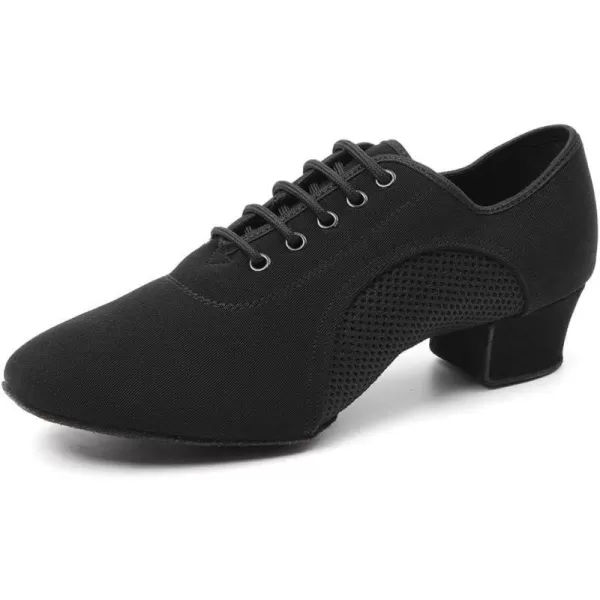 JUODVMP Women amp Men Latin Dance Shoes Practice Tie Up Closed Toe Standard Ballroom Teaching Performance Dance ShoesModel LHDNJBBlack35cmsuede Split Sole2805