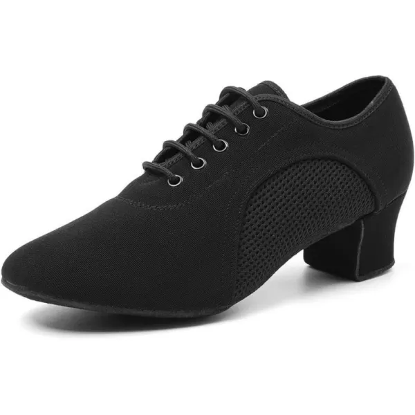 JUODVMP Women amp Men Latin Dance Shoes Practice Tie Up Closed Toe Standard Ballroom Teaching Performance Dance ShoesModel LHDNJBBlack5cmsuede Full Sole2805