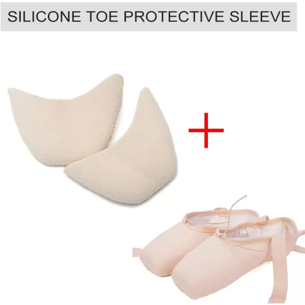 JUODVMP Ballet Pointe Shoes for Girls and Women SatinCanvas Professional Ballet Dance Shoes with Ribbon and Toe PadsModel TJZJBLPinkfm