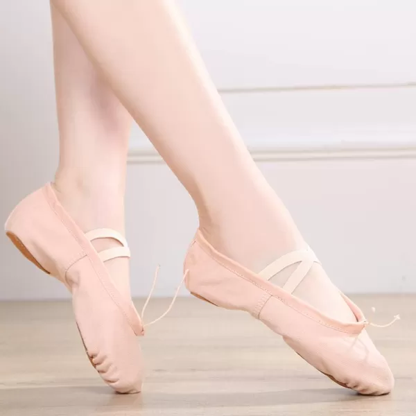 JUODVMP Ballet Shoes Girls Canvas Ballet Slipper Ballet Shoe Yoga Dance Shoe for KidsModel CMJJPSZBLChampagne