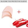 imageJUODVMP Ballet Pointe Shoes for Girls and Women Red Satin Professional Ballet Dance Shoes with Ribbon and Silica gel Toe PadsModel TJZJBL5 M US