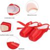 imageJUODVMP Ballet Pointe Shoes for Girls and Women Red Satin Professional Ballet Dance Shoes with Ribbon and Silica gel Toe PadsModel TJZJBL5 M US
