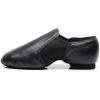 imageJUODVMP Womens Leather Upper and Suede Split Sole Jazz Ballet Yoga Dance ShoesModel TJDBPUFBJSBlack