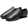 imageJUODVMP Womens Leather Upper and Suede Split Sole Jazz Ballet Yoga Dance ShoesModel TJDBPUFBJSBlack