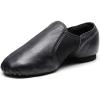 imageJUODVMP Womens Leather Upper and Suede Split Sole Jazz Ballet Yoga Dance ShoesModel TJDBPUFBJSBlack