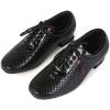 imageJUODVMP Mens Latin Dance Shoes Breathable 1quot Standard Heel Leather Ballroom Tango Dancing Shoes Model 401Blacklhd401rubber Sole
