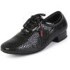 imageJUODVMP Mens Latin Dance Shoes Breathable 1quot Standard Heel Leather Ballroom Tango Dancing Shoes Model 401Blacklhd401suede Sole